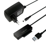 LogiLink adaptér USB 3.0 - SATA čierna / Adaptér / HDD, SSD 2,5 "a 3,5" / 5 Gbit / s / napájací zdroj (AU0050)