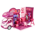 Mamido Rozkladacia izbička pre bábiky Auto s príslušenstvom do šatne 42 prvkov ružové