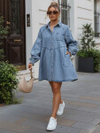 Dámske oversize džínsové šaty v košeľovom štýle FashionStreet EY2688 L