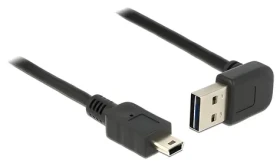 DeLock Easy-USB čierny / Kábel / USB 2.0 A - Mini-USB B / 1 m / pozlátené kontakty (83543)