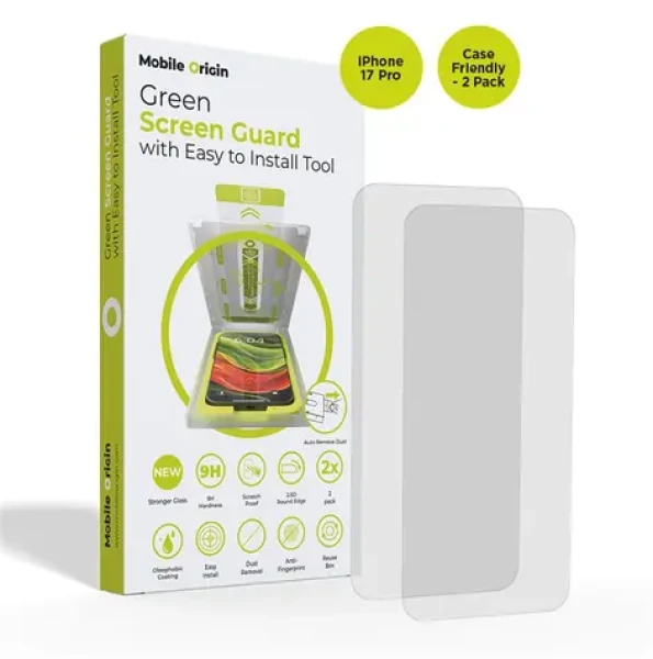 Mobile Origin Screen Guard Ochranné sklo s aplikátorom pre Apple iPhone 17 Pro / 2 kusy / Vhodné do púzdra (SGA-i17Pro-2pk)