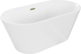 MEXEN - Flavia vaňa voľne stojaca 150 x 75, biela, zlatý sifón 54031507500-G