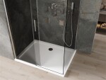 MEXEN/S - Omega sprchovací kút 140 x 100, grafit, chróm + vanička vrátane sifónu 825-140-100-01-40-4010