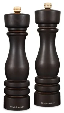 ColeMason London Chocolate Wood / Mlynčeky na soľ a korenie / darčeková sada / tmavo hnedý buk / 22 cm (H233020)
