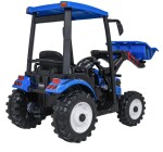 Mamido Detský elektrický traktor MEGA D68 24V s prívesom modrý