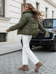 Dámska krátka zimná bunda VIBEGIRL TY4946 zelená – FashionStreet M