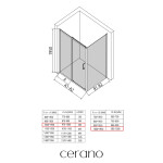 CERANO - Sprchovací kút Orlano L/P - 5 mm - čierna matná, transparentné sklo - 100x100x195 - posuvný CER-DY505B-90-215