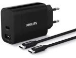Philips DLP5321NB/12 čierna / Nabíjačka do siete / 2x USB-C / + kábel USB-C/USB-C 1 m (4895229162907)