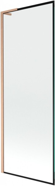 MEXEN/S - Next L vaňová zástena FIX 70 x 150, čierna vzor, meď kartáčovaná 895-070-000-03-70-65