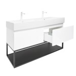 Kúpeľňová skrinka s umývadlom SAT B-Way 119x30x45 cm biela lesk BWAY120WU2BBF BWAY120WU2BBF