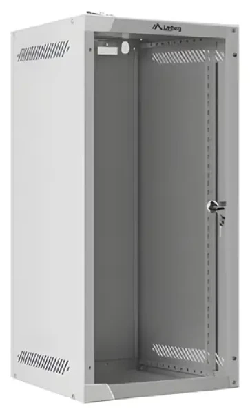 Lanberg WF10-2312-10S sivá / Nástenný rack / 10" / 12U / 280×310 mm / sklenené dvere / flat pack (WF10-2312-10S)