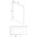 MEXEN/S - Lunar L vaňová zástena FIX 90 x 150, transparent, zlatá kartáčovaná 897L-090-000-55-00