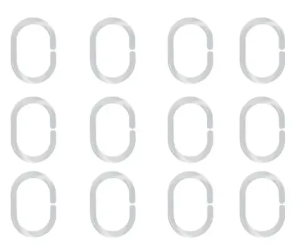 Spirella C-MINNOR sada 12 ks krúžkov na sprchové závesy priehľadná / SAN plast (7610583400765)