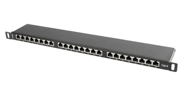 Lanberg PPS6-0024-B čierny / Patch panel / 19" / 24 portov / 0,5U / CAT.6 FTP tienený (PPS6-0024-B)
