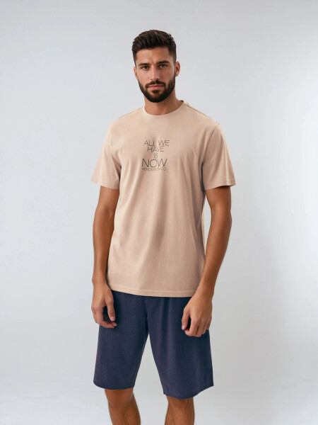 Pánske pyžamo Dreamber 42632-02X Béžová/tmavomodrá - Henderson XL béžová s modrou