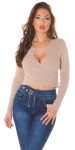 Sexy wrap look Crop sweater white M/L