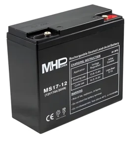 MHPower AGM 12V/17Ah / Olovený akumulátor / VRLA / Terminál T1-M6 (MS17-12)