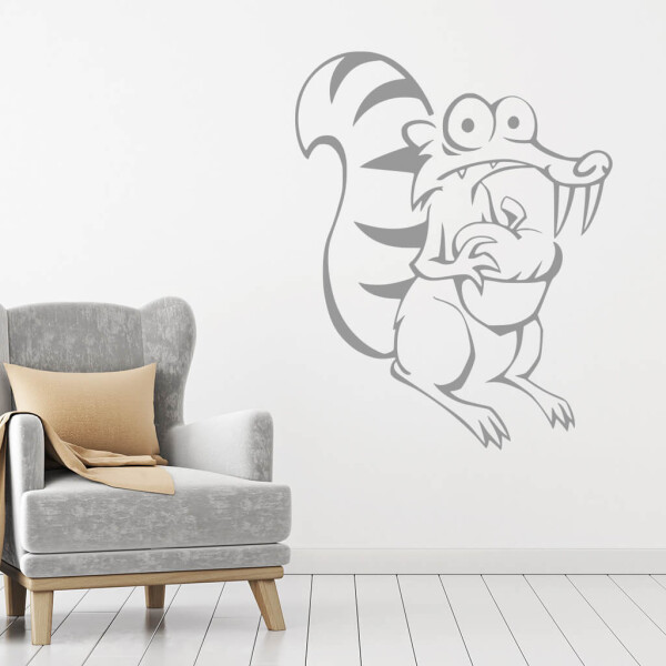 Veselá Stena Samolepka Veverička Scrat Farba: šedá, Veľkosť: 100 x 79 cm