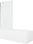 MEXEN/S - Cubik obdĺžniková vaňa 170 x 70 cm s panelom + vaňová zástena 90, transparent, chróm 550317070X9509000001