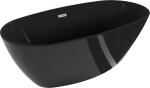 MEXEN/S - Eris voľne stojaca vaňa 170 x 80, čierna, sifón a prepad kartáčované zlato 53441708070-55