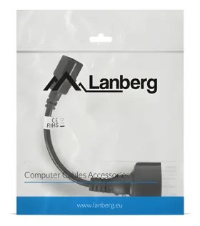 Lanberg CA-C14E-10CC-0018-BK čierna / Napájací kábel / C14 / 0,2 m (CA-C14E-10CC-0018-BK)