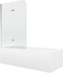 MEXEN/S - Vega obdĺžniková vaňa 170 x 70 cm s panelom + vaňová zástena 80, transparent, chróm 550117070X9008020100