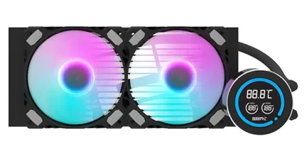 DarkFlash DN-D240 čierna / AiO chladič CPU / 240 mm / LCD displej / 2× 120 mm ARGB / Intel + AMD (DN-D240 BLACK)