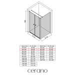 CERANO - Sprchovací kút Antelo L - Ľ/P - 6 mm - čierna matná, transparentné sklo - 80x40 - otočný CER-666463