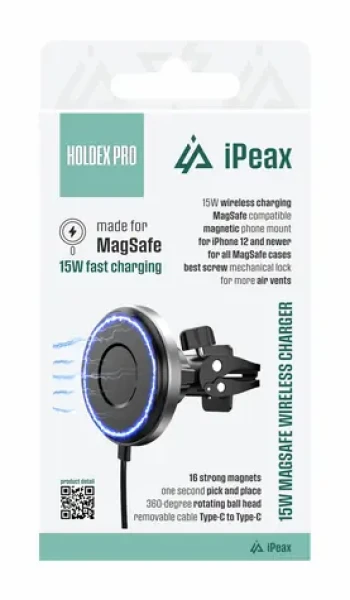 IPEAX HOLDEX PRE Držiak telefónu do auta s MagSafe nabíjaním čierna / 15W / USB-C (90010148)