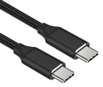 PremiumCord Kábel USB-C M/M / 240W 480Mbps čierny bavlnený oplet 1m (ku31cv1)