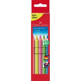 Faber-Castell Jumbo Grip Neon - Pastelky trojhranné - 5 ks (110994)