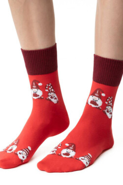 VIANOČNÉ PONOŽKY PRE ŽENY 136 Červená 38-40