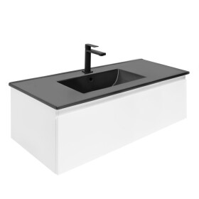 Kúpeľňová skrinka s umývadlom SAT B-WAY 99x30x45 cm biela lesk BWAY100WU4BB BWAY100WU4BB