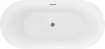 MEXEN/S - Roxy voľne stojaca vaňa 170 x 80, biela, sifón a prepad grafit kartáčovaná 51201708000-66