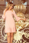 Dámske šaty s plisovanou sukňou 228-1 Powder pink - Numoco