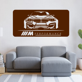 Veselá Stena Samolepka Rýchle auto Farba: hnědá, Veľkosť: 60 x 30 cm