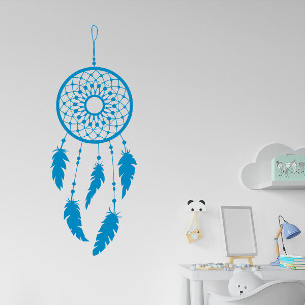 Veselá Stena Samolepka Lapač snov ornament Farba: modrá, Veľkosť: 100 x 37 cm