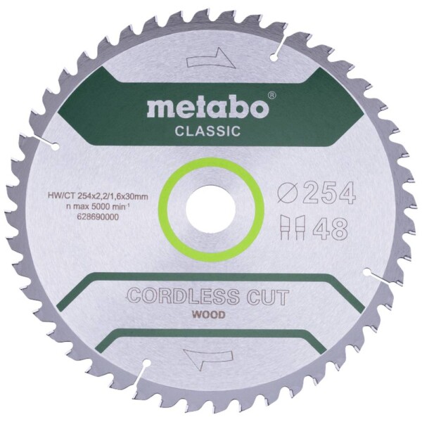 Metabo 628691000 pílový kotúč 254 x 30 mm Počet zubov (na palec): 48 1 ks; 628691000