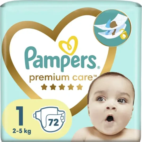 Pampers Premium Care 2-5 kg (72ks) / Plienky / Veľkosť 1 (2-5 kg) (8006540858073)