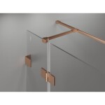 MEXEN/S - Lunar T sprchovací kút dvere krídlové pravá 85 x 90, transparent, meď kartáčovaná 834T-085-090-65-00-P