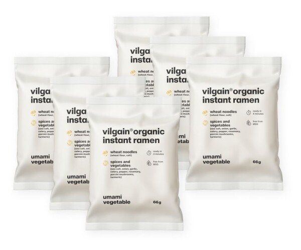 Vilgain Instantná rezancová polievka ramen BIO – 6× 66 g
