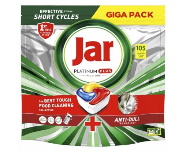 Jar Platinum Plus All In One Kapsuly Do Umývačky Riadu, Citrón, 105 Kapsúl