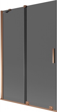 MEXEN/S - Velar dvojkrídlová posuvná vaňová zástena 120 x 150, grafit, ružové zlato 896-120-000-41-60