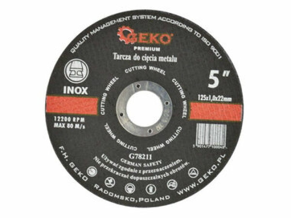 GEKO G78211 / Rezný kotúč na kov / 125 x 1 x 22.2 mm (G78211)