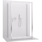 CERANO - Trojstenný sprchovací kút Varone LINE UL/P - 6 mm - chróm, transparentné sklo - 90x90x195 - posuvný CER-DY505-9099