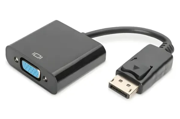 Digitus DisplayPort - VGA čierna / Redukcia / 0,15 m / 1080p 60 Hz (AK-340410-001-S)