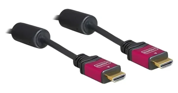 DeLock HDMI A - HDMI A 5m čierna / Kábel / High Speed HDMI / 4K / 120 Hz / pozlátené konektory (84335)