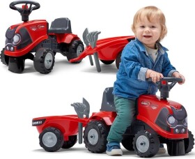 FALK 238C Baby Case IH červený s vlečkou a lopatkou s hrabličkami