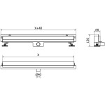 MEXEN - Flat Wall žľab k stene 2v1 110 cm zlatý 1530110