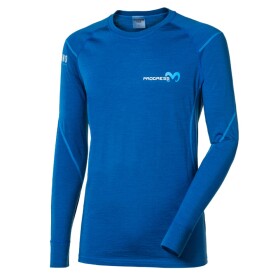 Detské termo tričko Progress MW NDRD merino modrý melír 152/158 EUR